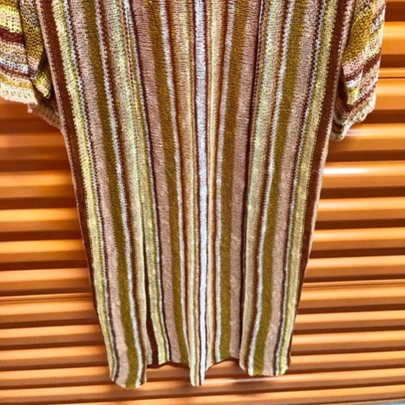 🧡🤎🤍💛 NEW Colorful Long Knit Cardigan Cover up, M - Picture 2 of 4